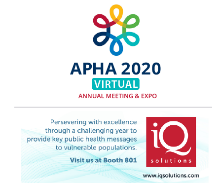 APHA's 2020 VIRTUAL Annual Meeting and Expo (Oct. 24 - 28)
